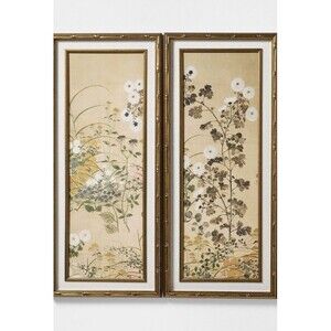 Threshold Studio McGee Floral Wall Art Set 2 of 3 Framed 12x28 Botanical Prints
